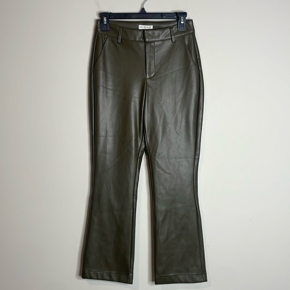Avec Les Filles | Women’s Green Faux Leather Crop Kick Boot Pants Size 26 - Picture 2 of 8